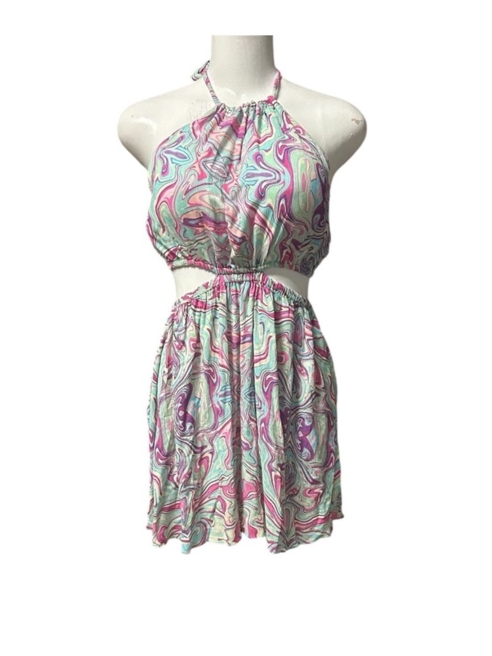 Playa Lucila Halter Neck Cut Out Mini Dress